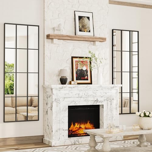 Mirror Full Length, 65"x22" Large Rectangular Mirrors, Black Window Pane Wall Body Mirror with Aluminum Frame, Farmhouse Standing Mirrors Hanging or Leaning for Living Room,No Stand - Image 6