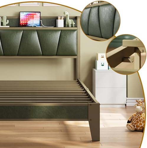 LIKIMIO XL Twin Bed Frame with Storage Headboard & Charging Station - Image 6