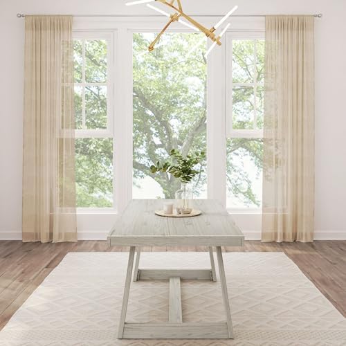 Plank+Beam Classic 72 Inch Dining Table, Rectangular, White Sand Wirebrush - Image 6