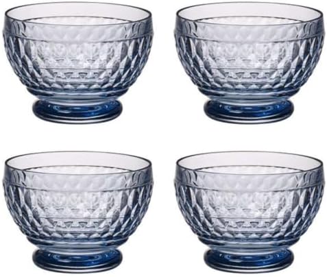 Villeroy & Boch Boston Glass Bowl Set of 4, Blue - Image 2