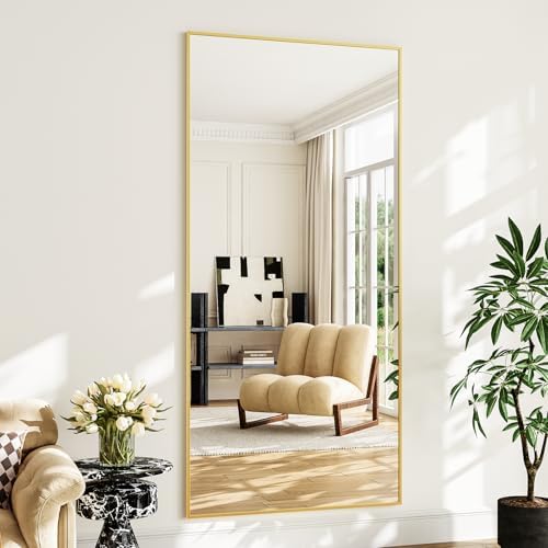Koonmi 78"x35" Floor Mirror Full Length, Large Gold Mirror - Image 3