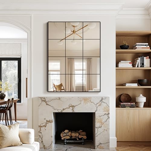 Window Pane Mirror for Wall Decor, 30" x 40" Decorative Mirror, Black - Image 6