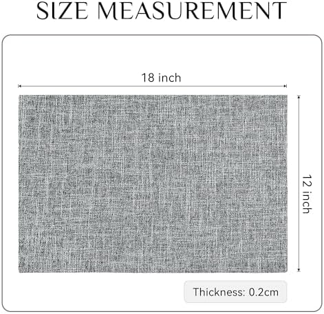 Softalker Faux Linen Cloth Placemats Set of 8-12 x 18 Inch, Ash Grey - Image 6