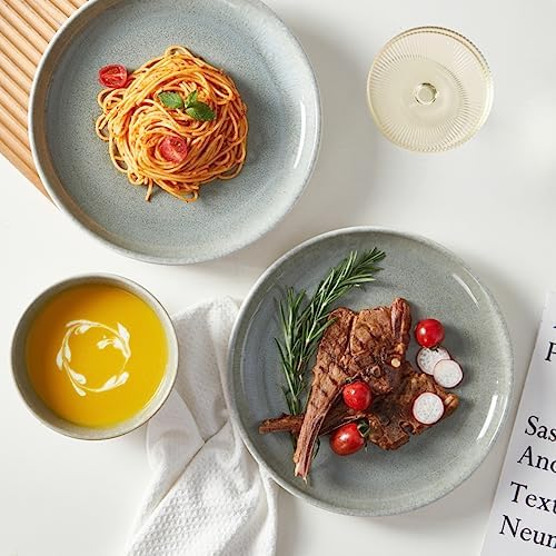 Pokini Stoneware Dinnerware Sets for 8, 24pcs Plates and Bowls Sets Dishes - Image 4