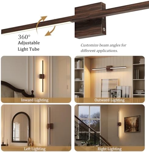 Rayogale Walnut Battery Operated Wall Sconce with Remote Control 36 Inch - Image 4