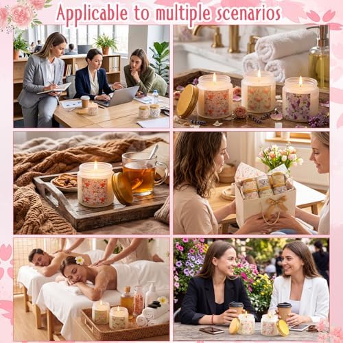 Conelist 6 Pack Scented Candles Gift Set Flowers Soy Wax Candle for Home 3.5 oz 90 Hour Burn, Candle Gifts for Men Women, Scents of Lavender/Rose/Orange/Gardenia/White Tea Orchid - Image 5