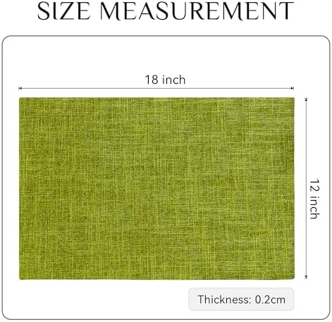 Softalker Faux Linen Cloth Placemats Set of 8-12 x 18 Inch, Lime Green - Image 6
