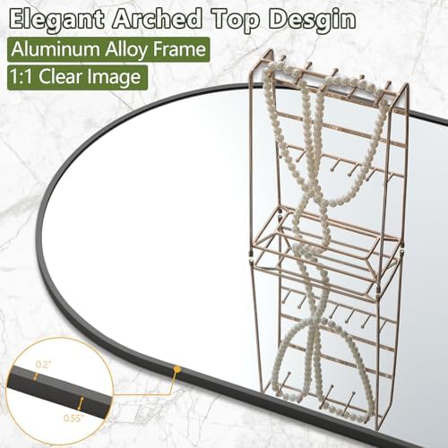 MELOMOIR 76"x44" Oversized Mirror Full Length, Arched Mirror Full Length - Image 6