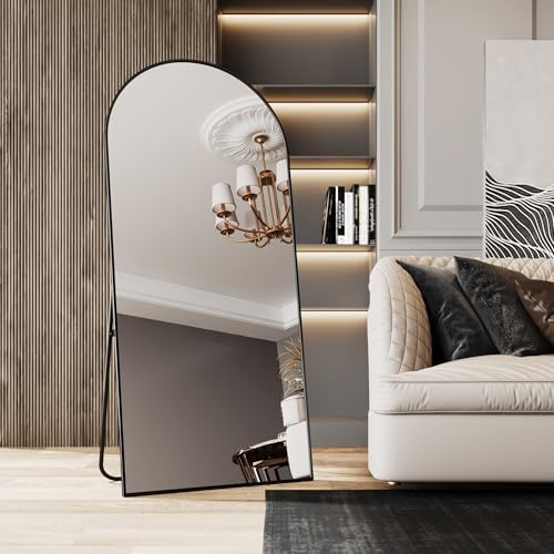 AUYHM 34"x76" Large Mirror Full Length,Nano Glass Oversized Floor Mirror, Arched Full Length Mirrors,Large Standing Mirror,Black Arched Mirrors - Image 2
