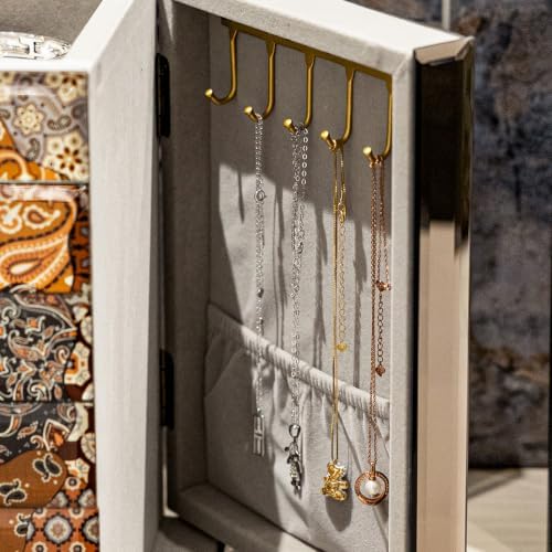High End Glass Jewelry Box for Women, 5 Layer, Brown - Image 7