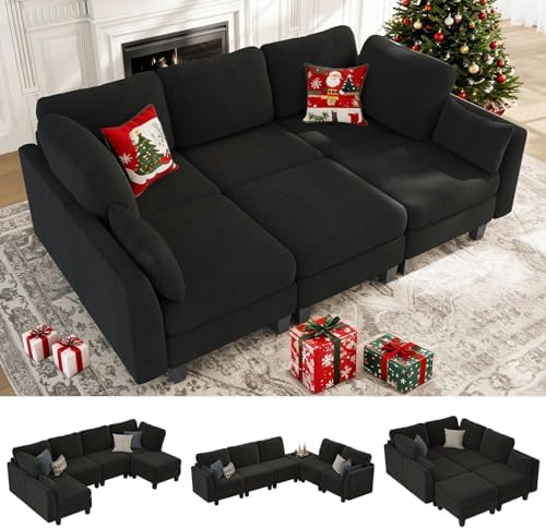 Sectional Sleeper Sofa 6 Seaters Modular Sleeper Sofa Couch by Unknown