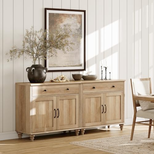 WAMAPT Buffet Cabinet with 4 Doors&2 Drawers, Large Wood Sideboard Table - Image 3