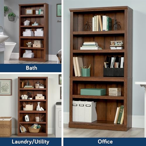 Sauder Miscellaneous Storage 5-Shelf Bookcase/ Book shelf, Washington Cherry finish - Image 5