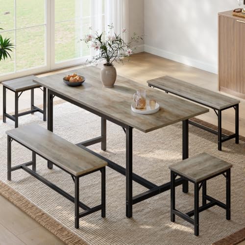 Tatub 5-Piece Extendable Dining Table Set for 4-8, 63" Kitchen Table Set - Image 3