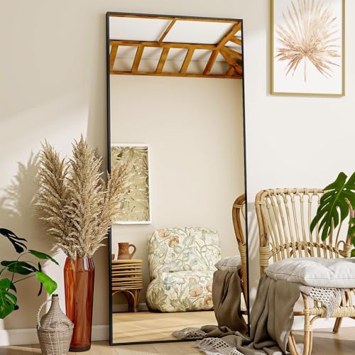 VooBang Mirror Full Length - 21" x 57" Floor Mirror with Stand Black by VooBang