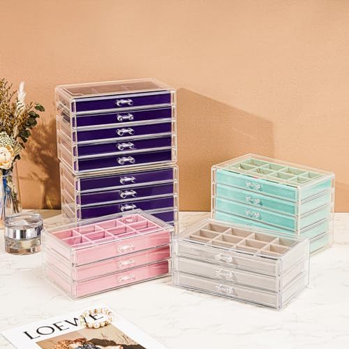 ProCase Earring Holder Organizer Jewelry Box with 10 Drawers, Aqua - Image 5