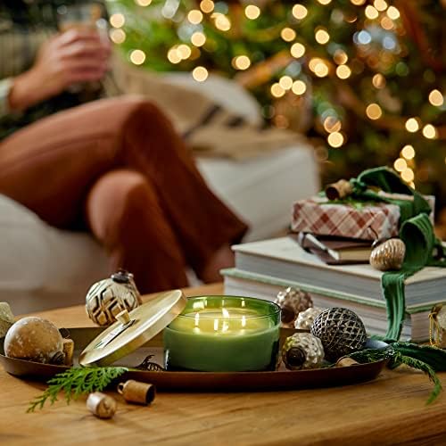 Thymes Frasier Fir Scented Candles for Home Decor – Green Heritage Holiday Candle – Notes of Siberian Fir Needles, Cedarwood & Sandalwood – Luxury Home Fragrance Gifts for Women & Men (4-Wick, 21 oz) - Image 6