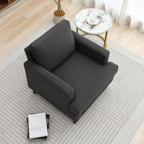 Weture Mid-Century Accent Chair, Dark Grey Armchair Living Room Chairs - Image 5