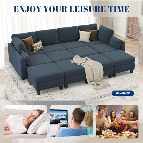 Sectional Sleeper Sofa 8 Seaters Modular Sleeper Sofa Couch - Image 6