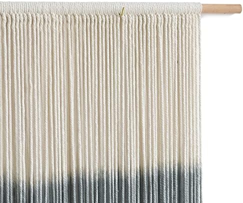 Macrame Wall Hanging Grey Dip Dye Large Boho Fiber Wall Art Decor 57"W*35"L - Image 7