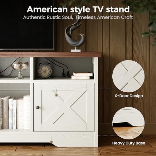 Casaottima TV Stand for 65 Inch TV, Entertainment Center, White - Image 5