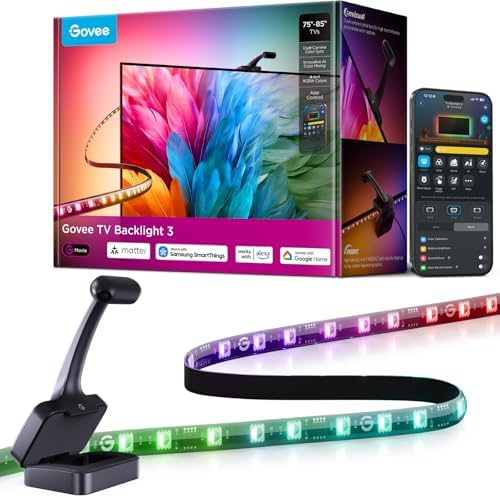 Govee TV Backlight 3 with Dual 4MP Lens, TV Lights Sync to 75-85 Inch TVs by Unknown