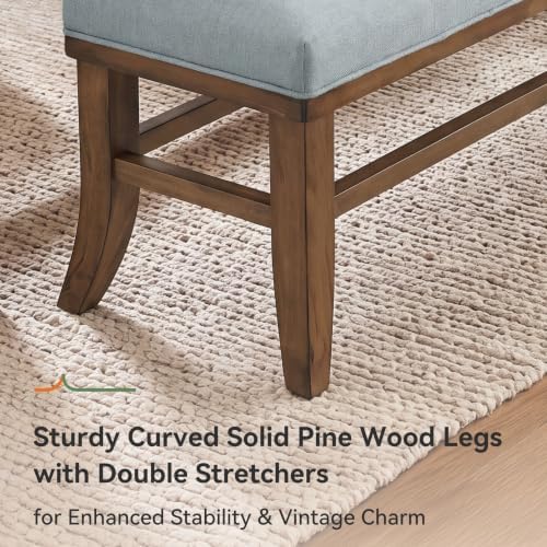 Solid Wood Upholstered Dining Bench, 55" Padded Long Bench - Image 6