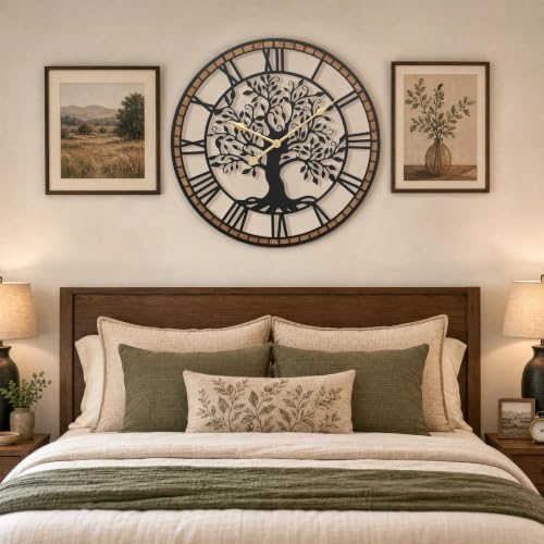 Micasso Large Wall Clock Decorative: 27 Inch Tree of Life Battery Operated - Image 6