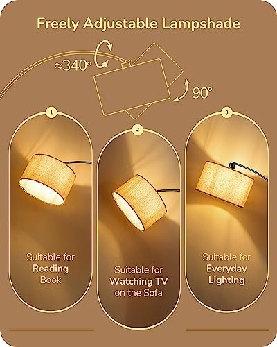 EDISHINE 78.3″ Modern Arc Floor Lamp with Remote, Tall Black Standing Lamp with Stepless Dimmable Bulb & 5 Color Temperature, Curved Mid Century Floor Lamps for Living Room, Bedroom, Nursey - Image 5
