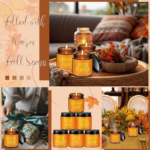 Landhoow 6 Pcs Fall Scented Candle Gifts Set for Women, Fall-Pumpkin Hue - Image 6