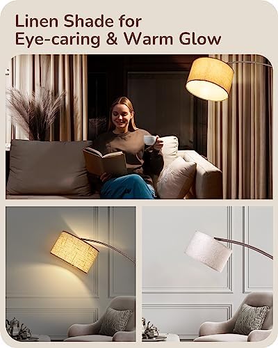 EDISHINE Bronze Modern Floor Lamp with Remote, 78.3" Tall Arc Standing Lamp - Image 5