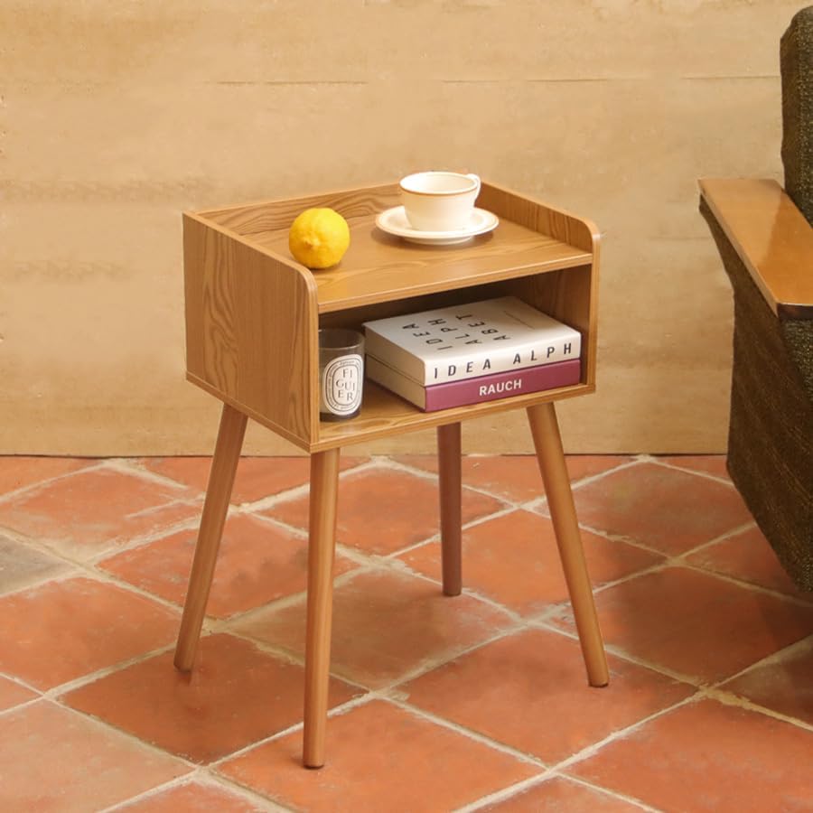 MaxSmeo Nightstands Set of 2, Mid Century Side Table Bedroom with Storage - Image 6