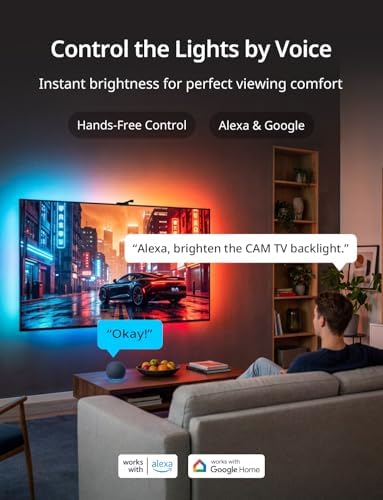 Ailofy TV LED Backlight, 180° Camera, Multi-Zone Color Sync, 40-50" TVs - Image 2