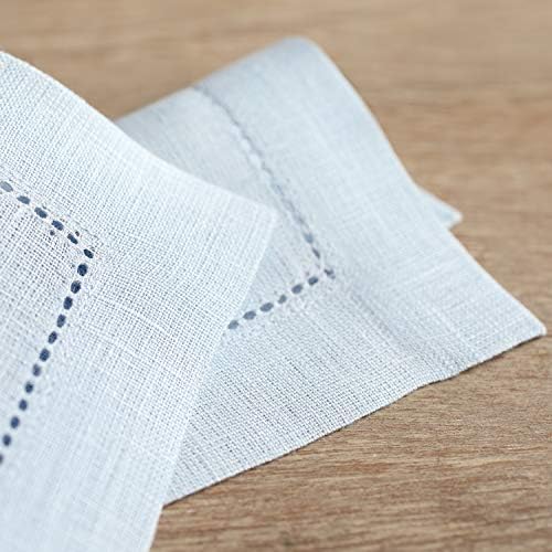Solino Home 100% Linen Cocktail Napkins Light Blue, 6 x 6 in, Set of 12 - Image 3