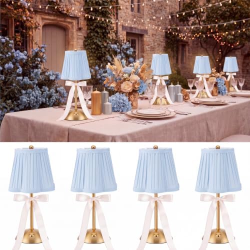 Wedding Cordless Table Lamp Rechargeable, Blue, 4 Pack by Unknown