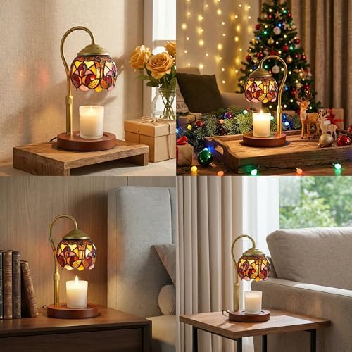 Baroque Tiffany Style Candle Warmer Lamp, Adjustable Height - Image 6