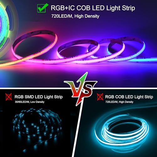 WS2811 Smart IC RGB COB Led Strip Color Chasing Addressable Light 16.4FT/5M - Image 2