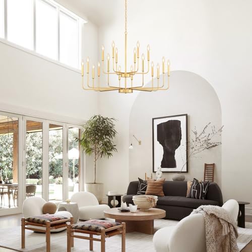 Gold Chandeliers for Dining Room Light Fixture，D44 Inch - Image 6