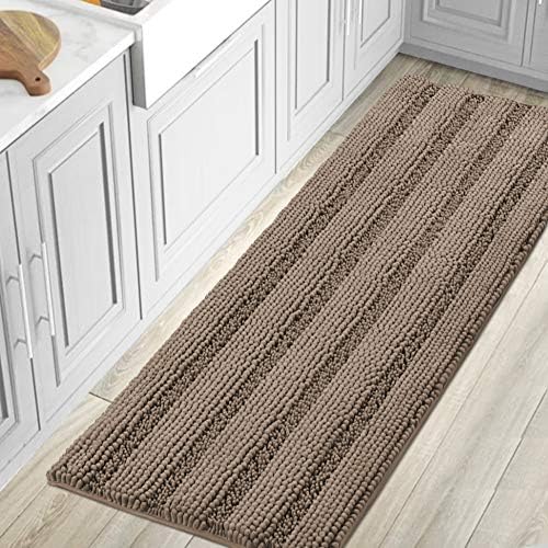 H.VERSAILTEX Bathroom Rugs Bath Mat Runner Rug Non Slip Kitchen Rug Extra Long Bath Rug Runners Oversized 59" x 20" Absorbent Washable Dry Fast Plush Area Rug for Bathroom/Bedroom - Taupe Brown by HVERSAILTEX