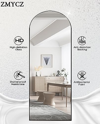 Full Length Mirror, 71"x30" Arched Floor Length Mirror, Oversized Standing Hanging or Leaning Against Wall Mounted Mirrors, Large Full Body Mirror with Aluminum Frame for Bedroom (Black) - Image 7