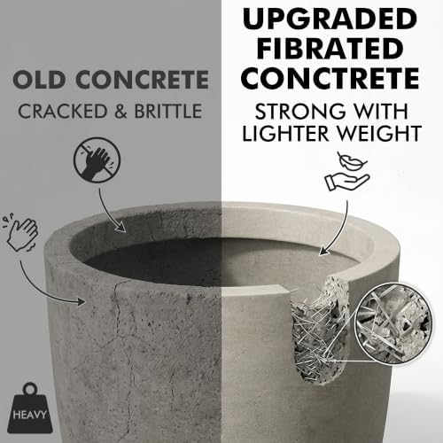 Kante Weathered Concrete Planter 11" Dia All-Weather Round Small Pot - Image 2