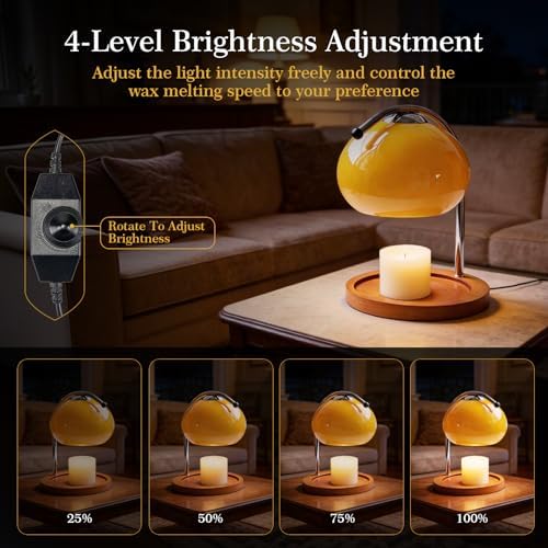 Topyond Candle Warmer Melting Lamp, Wax Melting Table Lamp，Yellow - Image 2