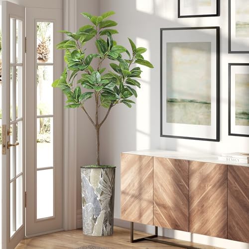 Artificial Tree in Modern Planter, Fake Rubber Silk TRE for Indoor and Outdoor Home Decoration - 70" Overall Tall (Plant Pot Plus Tree) by SIGNWIN