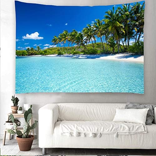 Large Tapestry Wall Hanging W108"xL80", Ocean Forest Backdrop Nature Poster - Image 2