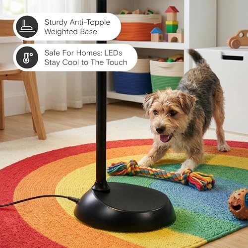 Brightech Litespan - Bright LED Floor Reading Lamp for Over Chair Crafts and Reading, Esthetician Light for Lash Extensions, Gooseneck Adjustable Standing Lamp for Living Room, Bedroom, Office - Black - Image 5