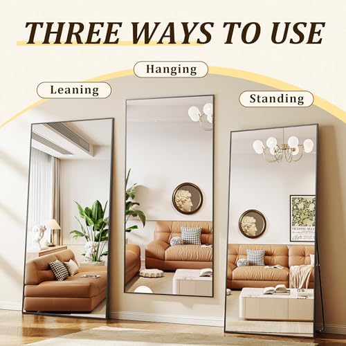 BEAUTYPEAK 80"x40" Rectangle Full Body Floor Mirrors, Full Length Mirror - Image 4