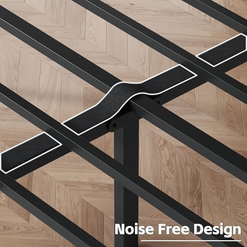 Fluest Full Bed Frame with Headboard PU Leather Upholstered Bed Frame Platform,All Metal Slats Support Platform Bed Frame with Storage Space,Easy Assembly,Noise Free,No Box Spring Needed,Black - Image 6