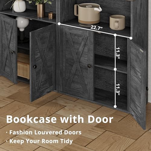 IRONCK Industrial Bookshelves and Bookcases with Doors and Shelves - Image 5