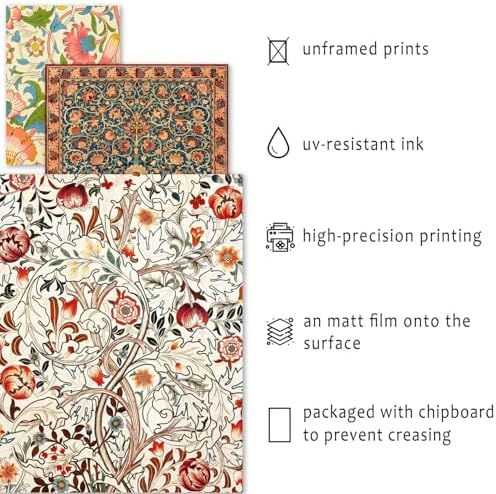 ANERZA 16 PCS William Morris Wall Art Decor, Floral Wall Prints for Bedroom, Vintage Artwork Posters for Room Aesthetic, Wall Collage Kit Pictures for Living Room, Colorful Dorm Gallery Home Decor - Image 3