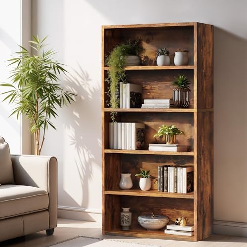Sweetcrispy 5 Shelf Bookcase Open Display Bookshelf Storage Organizer - Image 2